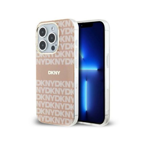 Eredeti DKNY keménytok IML Mono & Stripe MagSafe DKHMP15XHRHSEP tok Iphone 15 Pro Max rózsaszín