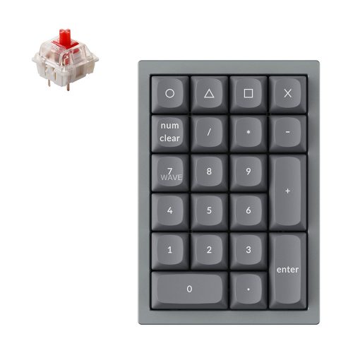 Keychron Q0 Swappable Gateron G Pro Red mechanikus numerikus billentyűzet szürke (Q0-D1)