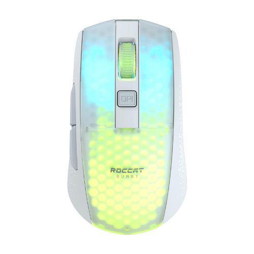 Roccat Burst Pro Air vezeték nélküli (2.4GHz és Bluetooth 5.2) optikai egér fehér (ROC-11-436)