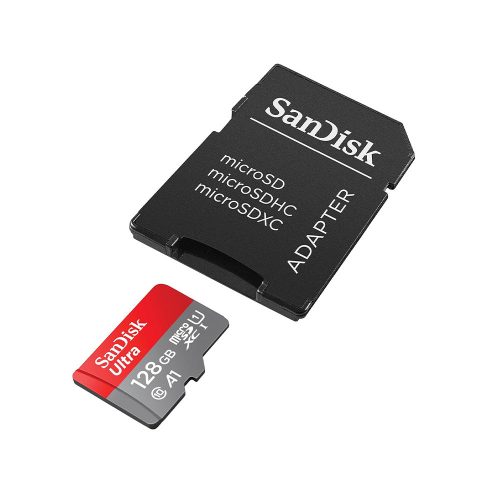 SanDisk Ultra 128GB microSDXC memóriakártya + adapter (SDSQUAB-128G-GN6MA / 215422)