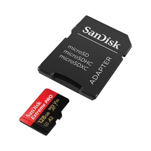 SanDisk Extreme Pro 128GB microSDXC memóriakártya + adapter (SDSQXCD-128G-GN6MA / 214504)