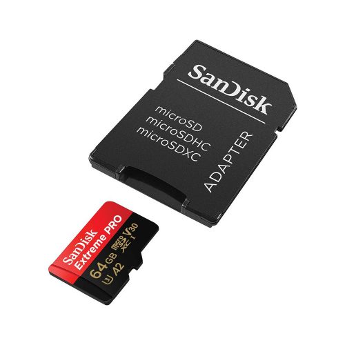 SanDisk Extreme Pro 64GB microSDXC memóriakártya + adapter (SDSQXCU-064G-GN6MA / 214503)