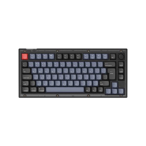 Keychron V1 RGB Frosted Black Knob angol Hot-swap K Pro Red mechanikus billentyűzet (V1-C1-UK)